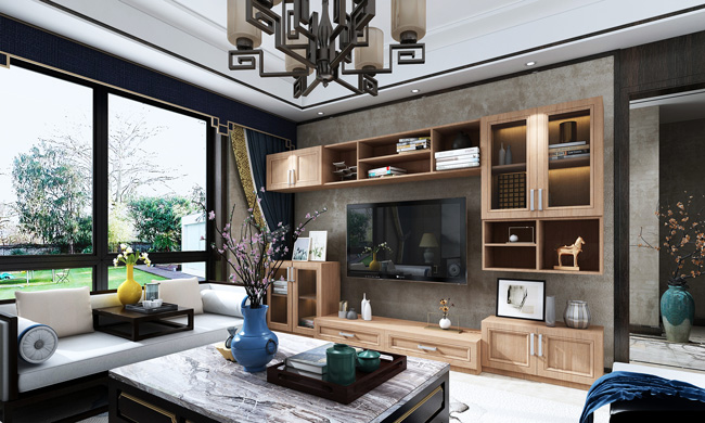 電視墻+客廳裝修效果圖